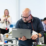 Law enforcement participant works on disruption activities.